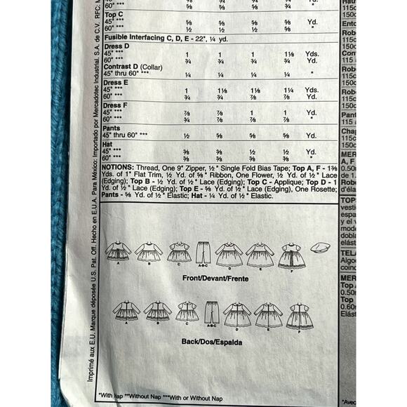 McCalls 4641 sewing pattern toddler dress beret pants size small medium - Picture 5 of 6